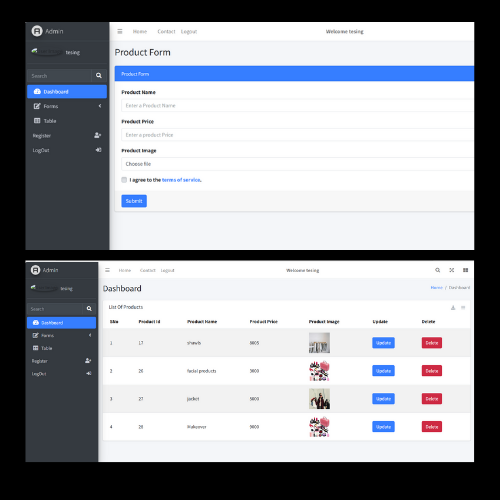 PHP Product Dashboard